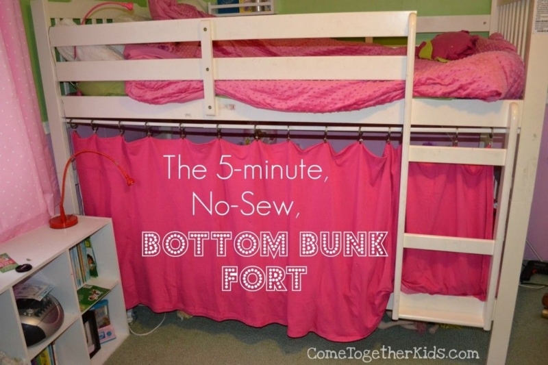 Bunk Bed No Sew Fort with Ring Clip Fabric Attachment