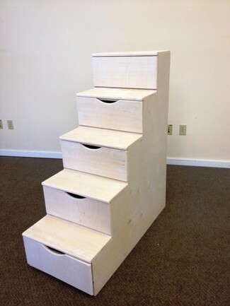 Bunk Bed Stairs Pale Wood Recessed Pulls Drawer Steps