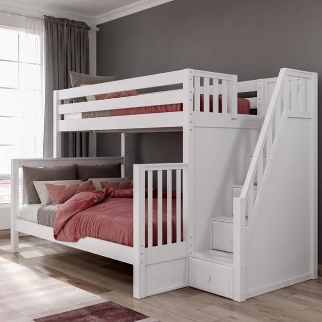 Bunk Bed Storage Stairs Queen Size High Weight Capacity