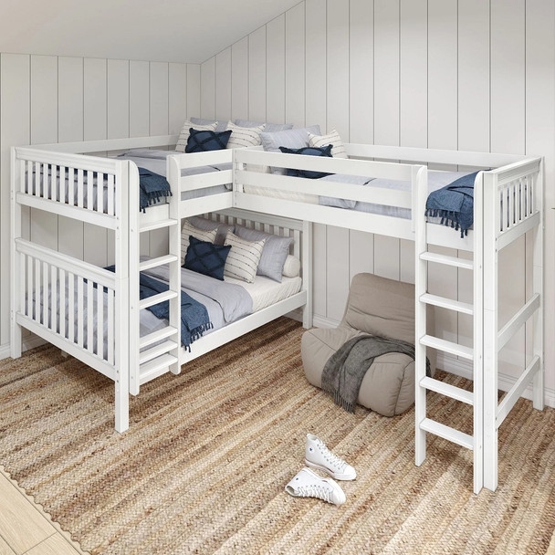 Bunk Bed System L-shaped Layout Queen Size Bunks Unit