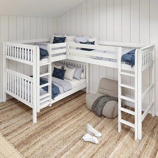 Bunk Bed System L-shaped Layout Queen Size Bunks Unit