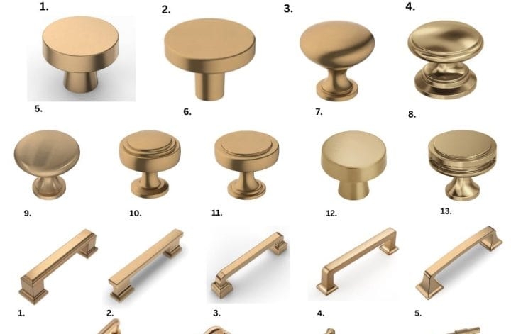 Cabinet Hardware Tiered Circular Details Brushed Bronze Kitchen Knobs