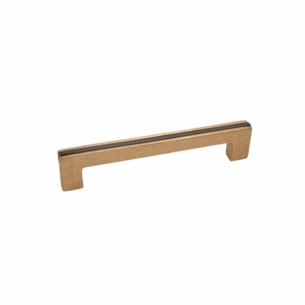 Cabinet Pull Two-Tone Banded Detail Champagne Espresso Handle