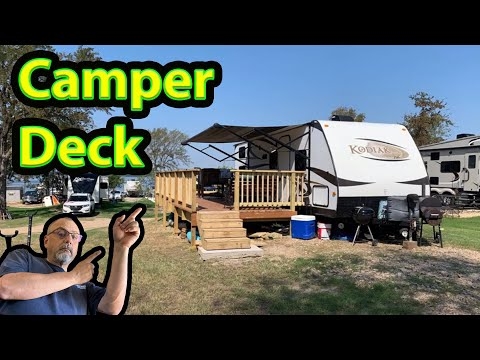 Camper Deck - Wooden Raised Platform with Steps