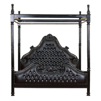 Canopy Bed: Black Gothic Canopy Bed with Crystals