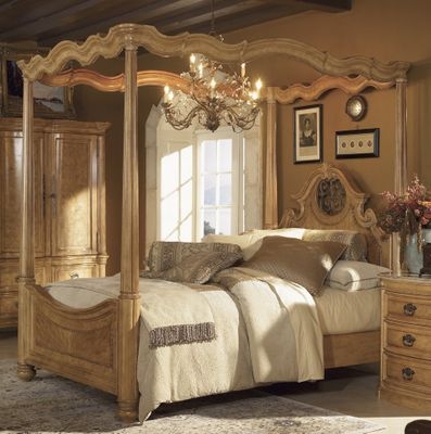 Canopy Bed Scalloped Canopy Top Honey Oak Frame