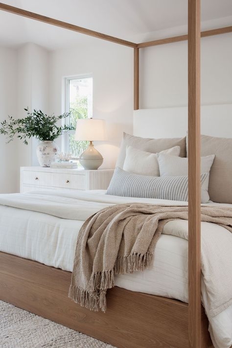 Canopy Bed with Fluted Front Dresser and Organic Modern Bed Ideas