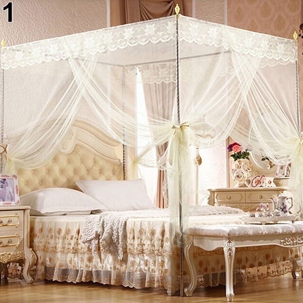 Canopy Mosquito Net Floral Lace Border Romantic