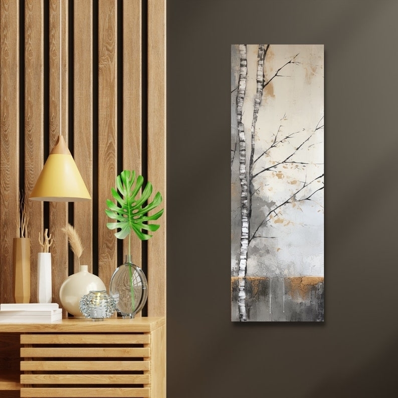 Canvas Wall Art: Birch Tree Motif Modern Forest Wall Art