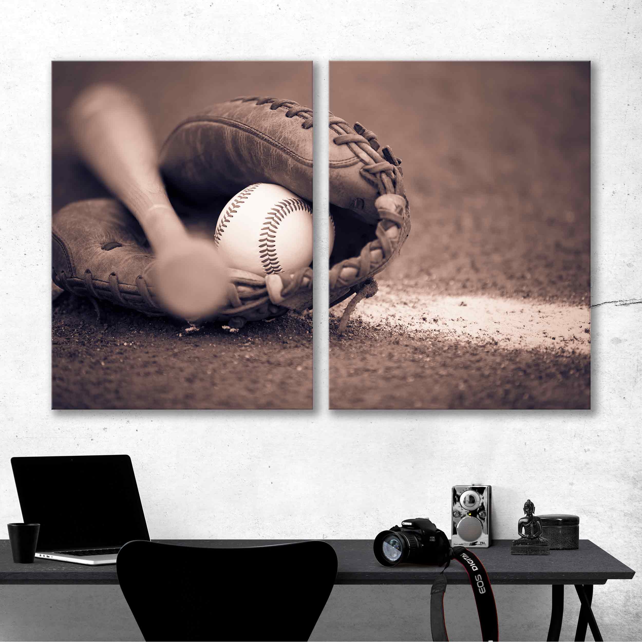 Canvas Wall Art: Two Panel Set Sepia Toned Diptych