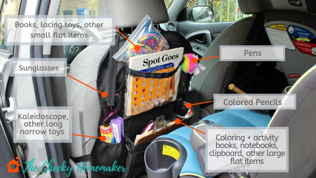 Car Seat Organizer with Mesh Pockets for Toddler Travel
