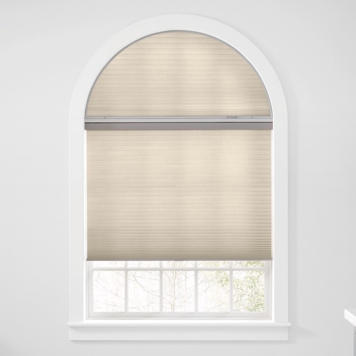 Cellular Shades Warm Beige Arched Header Honeycomb Blind