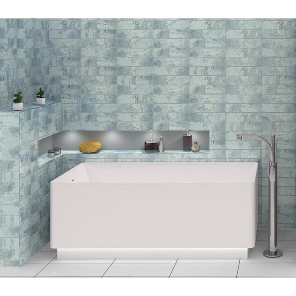 Ceramic Wall Tile Vintage Look Mermaid Blue Subway Tile