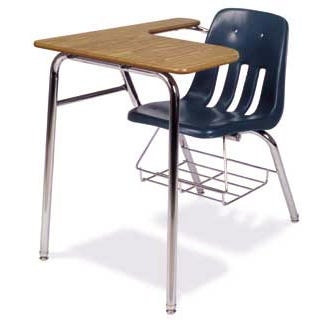 Chair Desk Combo featuring Underseat Storage Rack in Navy
