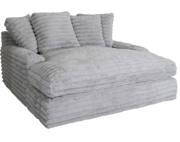Chaise Lounge Dove Grey Plush Texture Ribbed Lounge Chair