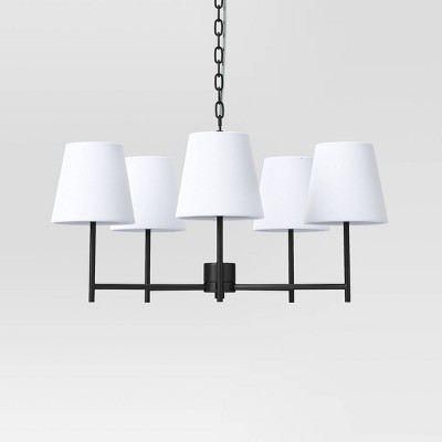 Chandelier 5 Arm Design Tapered Shades | 5-arm Shaded Chandelier