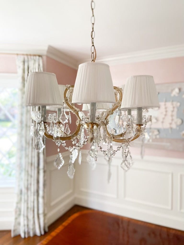 Chandelier Shade Pleated Silk Coconut White Finish | Pleated Silk Shades