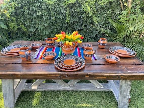 Charger Plates: Terracotta Charger Plate Set Hand Painted