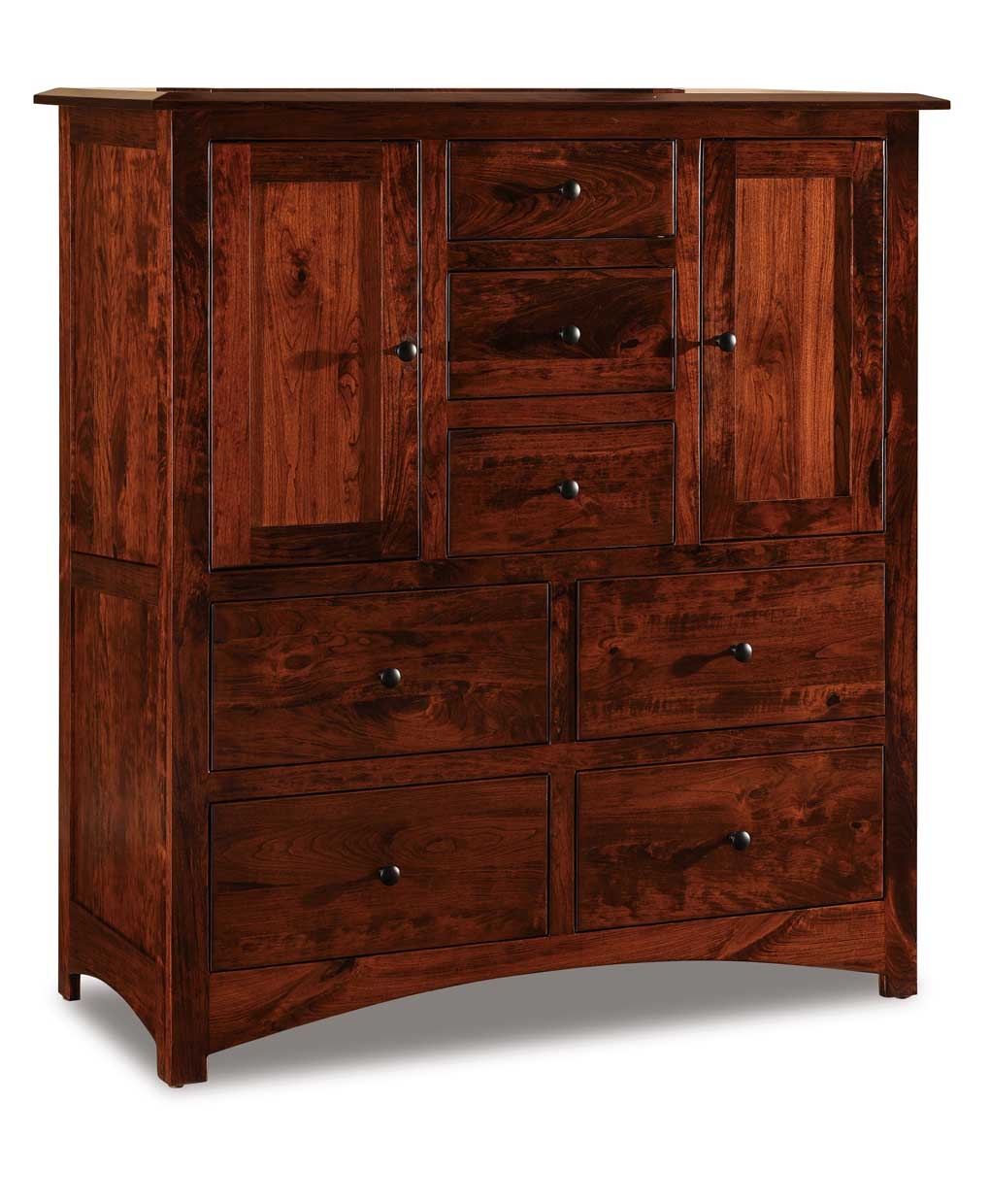 Chest Of Drawers Reddish Brown Central Stack Unit