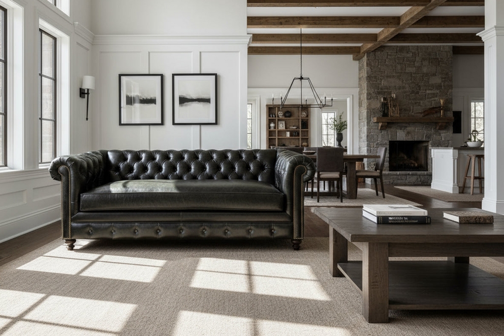 Chesterfield Loveseat with Bench Seat and Tufted Apartment Sofa