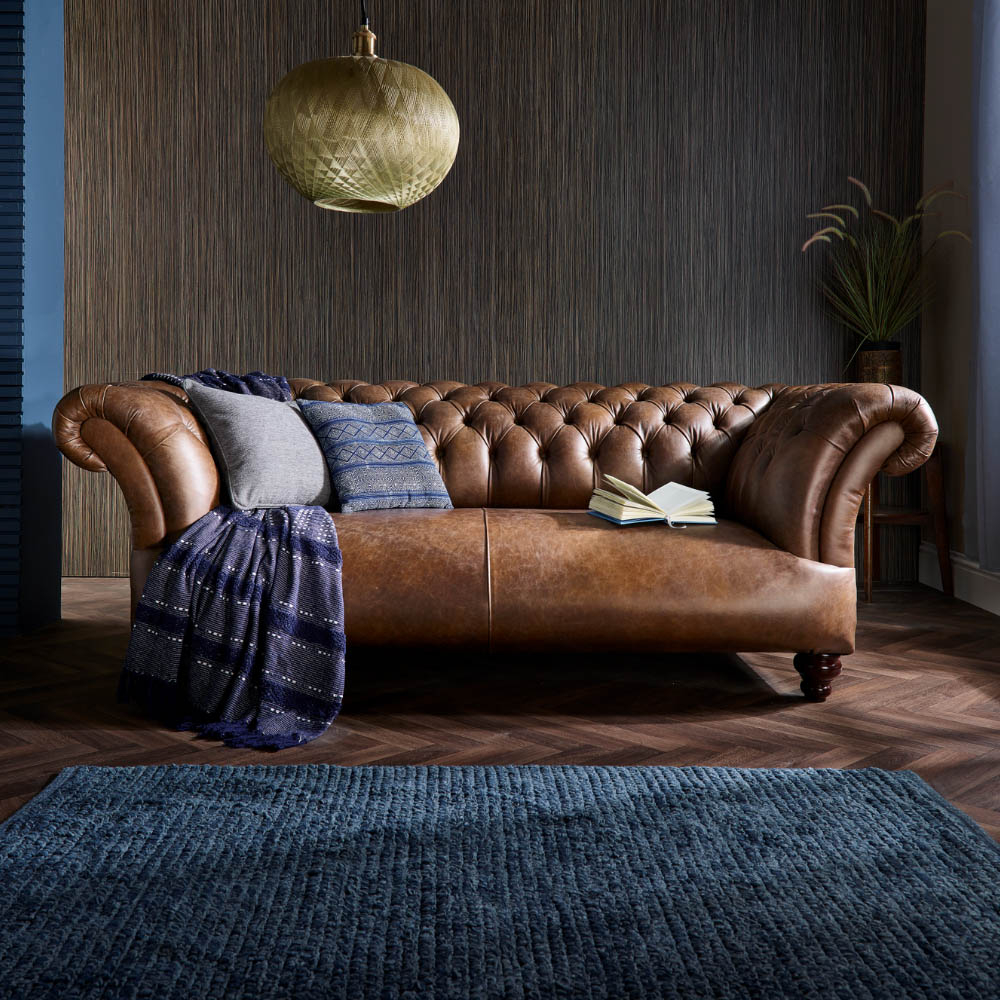 Chesterfield Sofa: Cognac Leather and Traditional Rolled Arms
