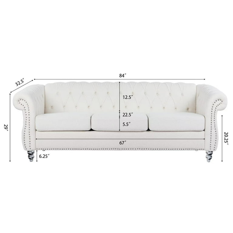 Chesterfield Sofa White Tufted Chesterfield Sofa Acrylic Legs