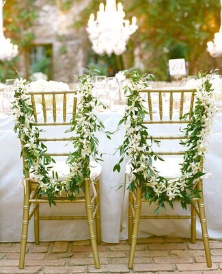 Chiavari Chair Gold Frame Horseshoe Floral Garlands