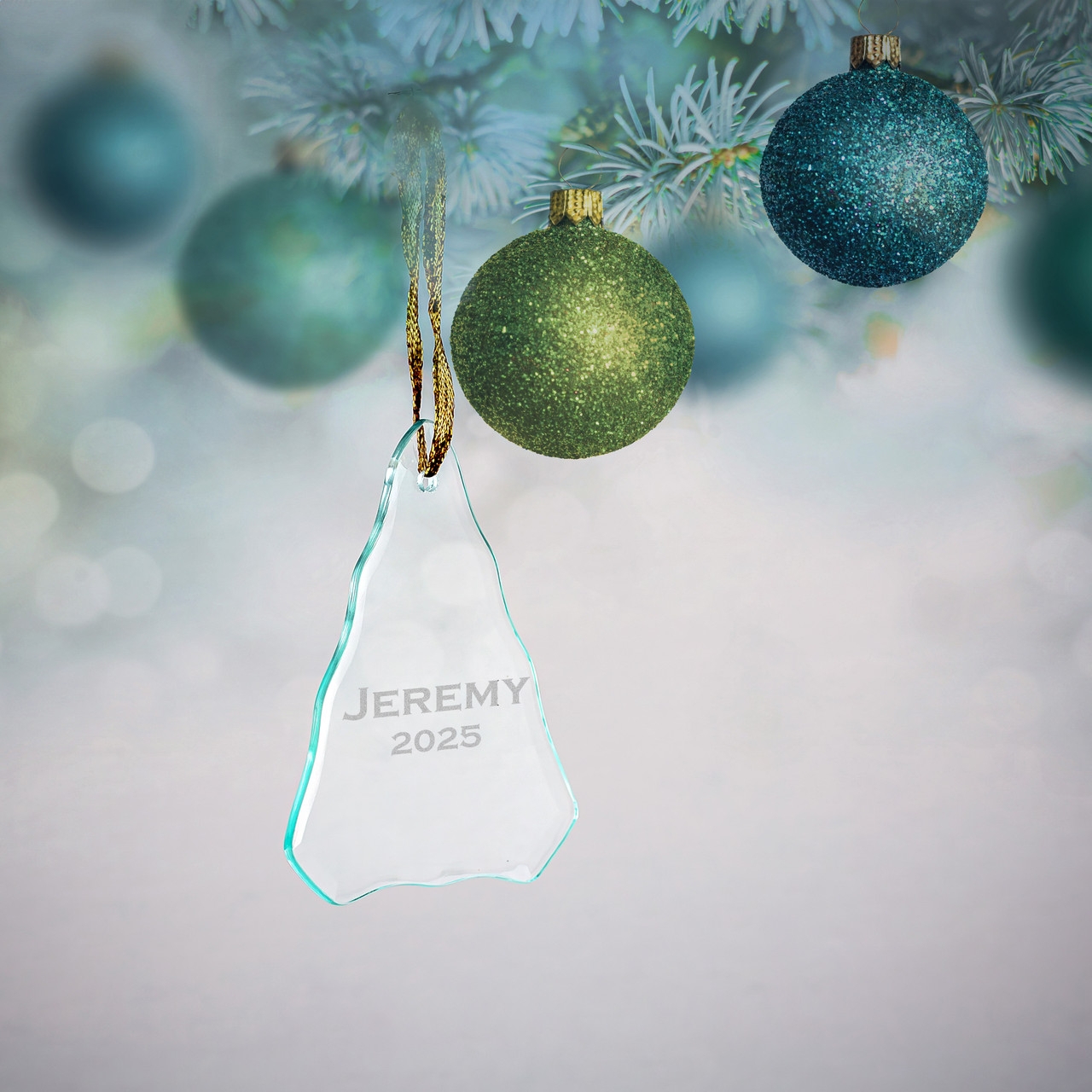 Christmas Ornament Beveled Edges Custom Name Holiday Keepsake
