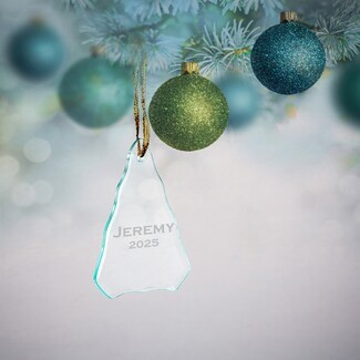 Christmas Ornament Beveled Edges Custom Name Holiday Keepsake