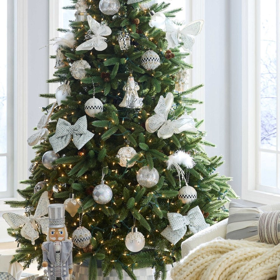 Christmas Ornament Oversized Butterflies Checkered Decor