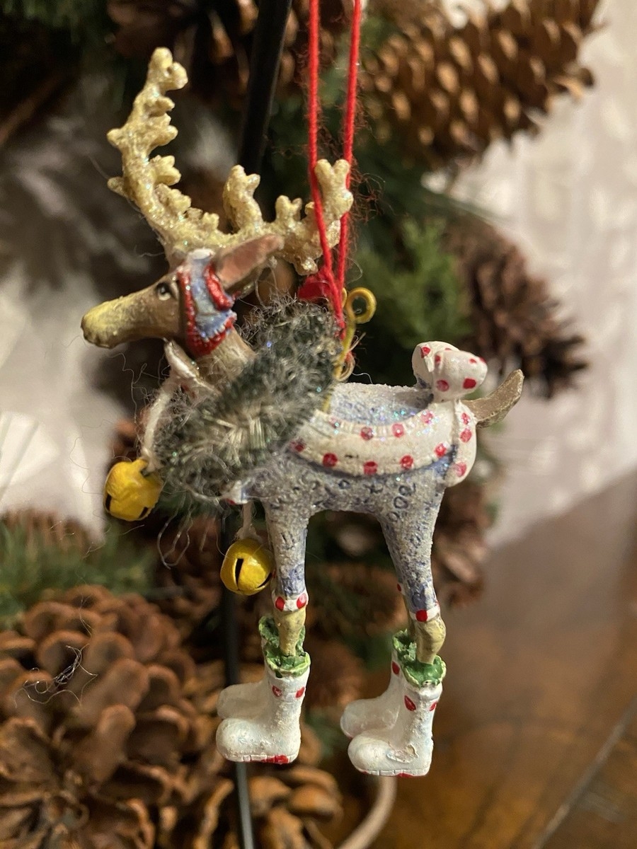 Christmas Ornament: Polka Dot Boots Blue Holiday Tree Hanging