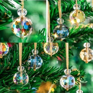 Christmas Ornament Prism Effect Mini Glass Prisms Display