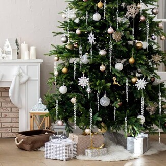 Christmas Ornaments Icicle Shape Champagne Gold Holiday Theme