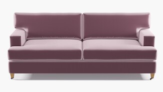 Classic Sofa Lavender Antique Brass Casters T-Cushions
