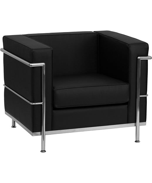 Club Chair External Chrome Metal Frame Modern Seat