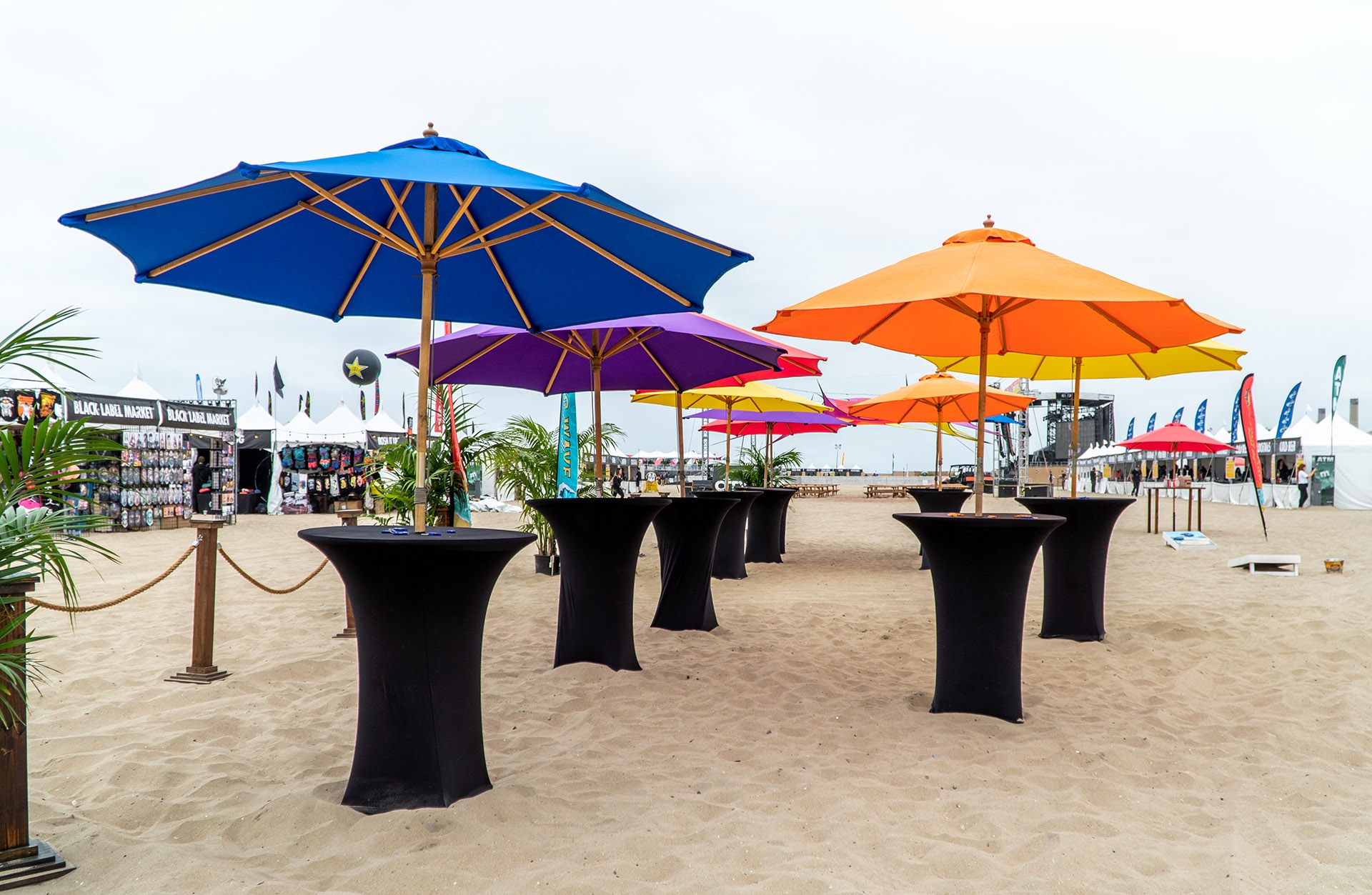 Cocktail Table Cover with Hourglass Silhouette Black Spandex Table Wrap