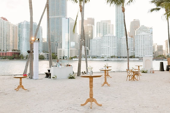 Cocktail Table with Curved Legs for Vintage Beach Wedding Rentals