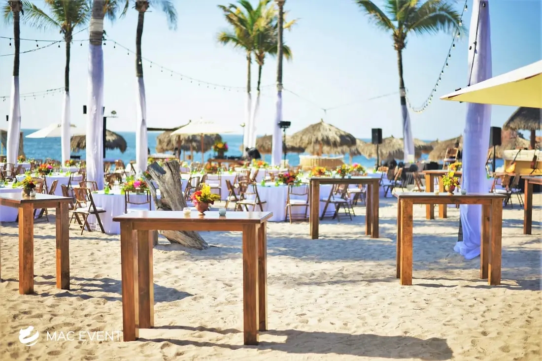 Cocktail Table with Rectangular Top and Highboy Wood Event Table