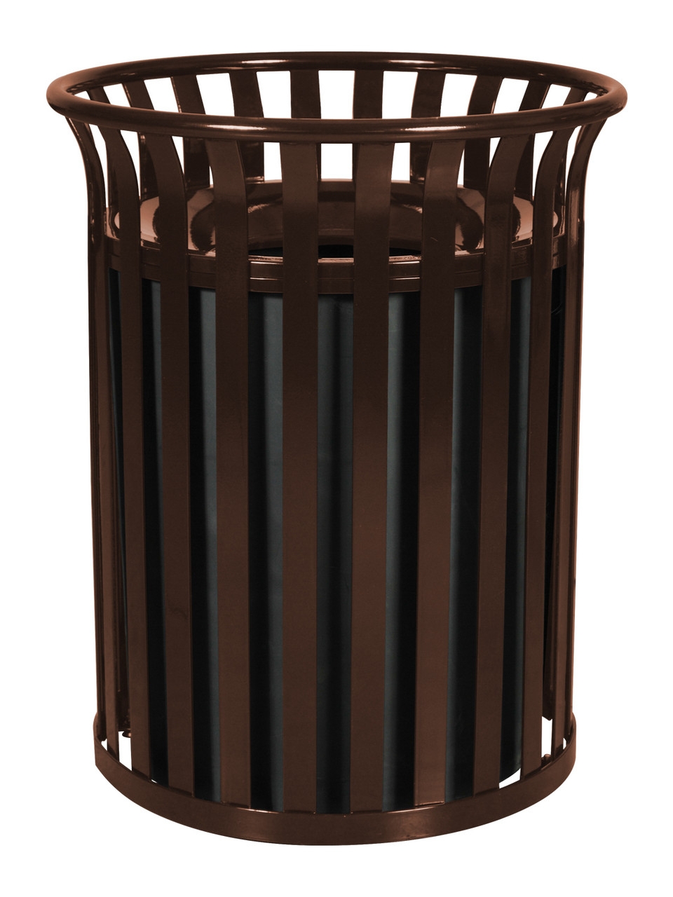 Coffee Brown Outdoor Trash Can Metal Streetscape Trash Can