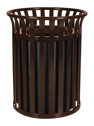 Coffee Brown Outdoor Trash Can Metal Streetscape Trash Can