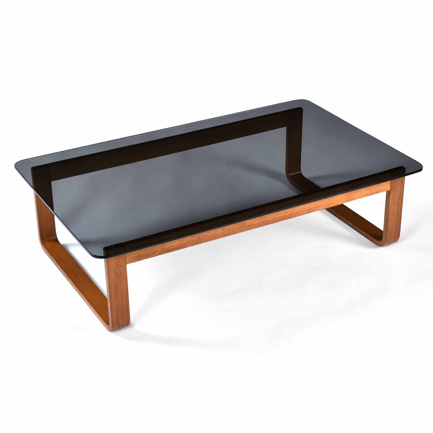 Coffee Table Bentwood Sled Base Rectangular Wood Frame