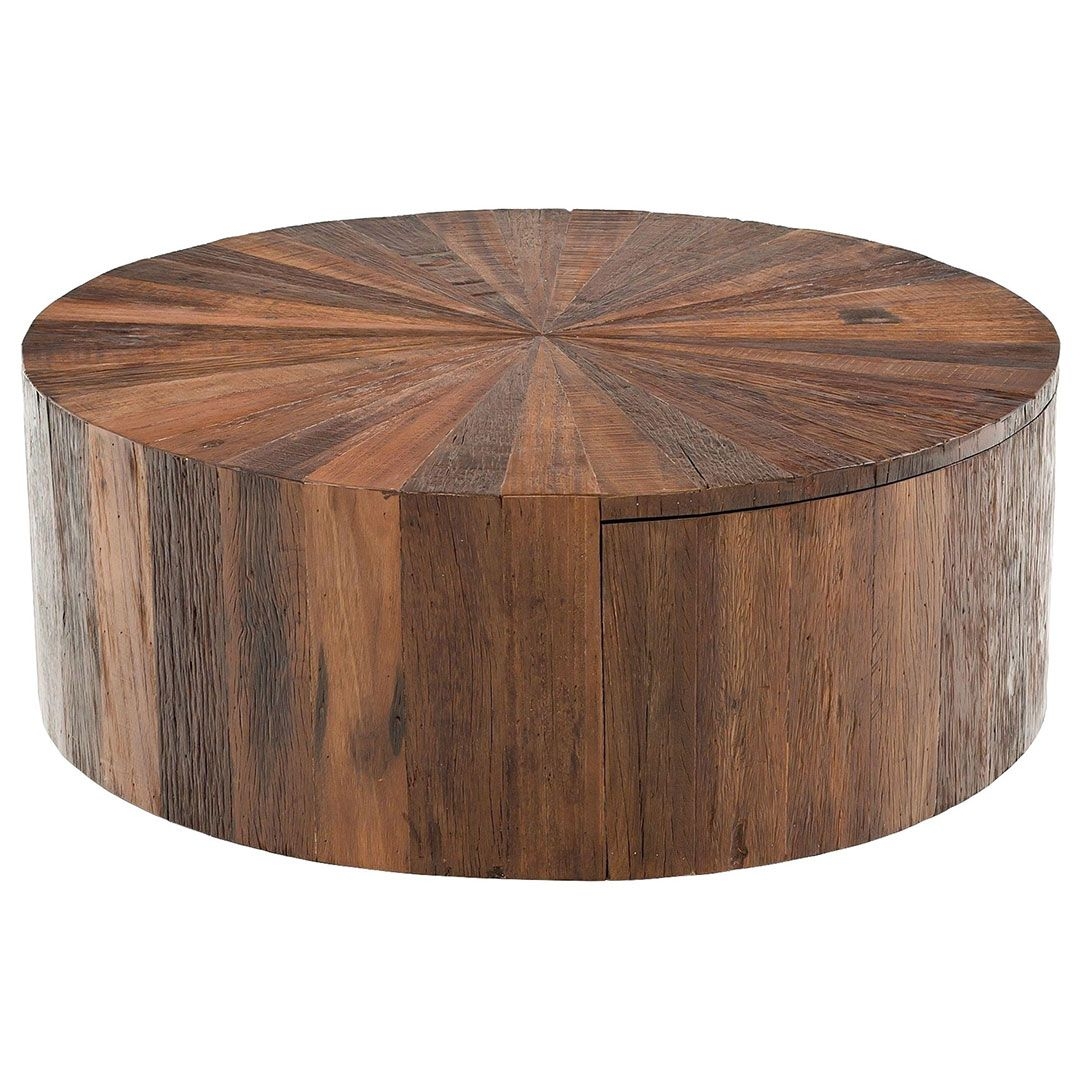 Coffee Table featuring Hidden Drawer and Sunburst Top