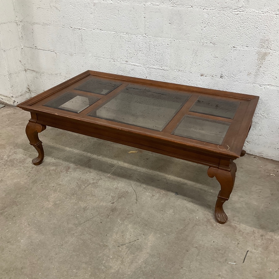 Coffee Table Five Panel Top and Traditional Cabriole Legs