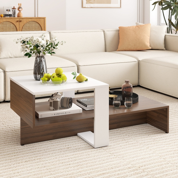 Coffee Table Geometric Silhouette Dual Tone Offset