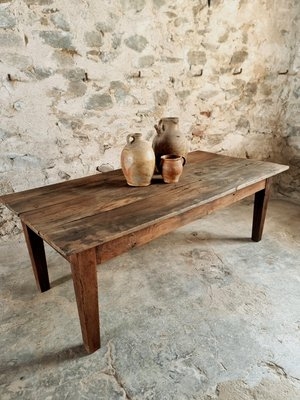 Coffee Table in Chestnut Wood and 19th Century Tapered Legs