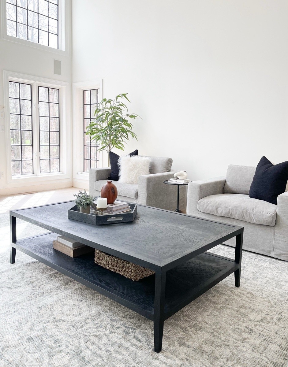 Coffee Table in Grey Oak with Restoration Hardware Aesthetic