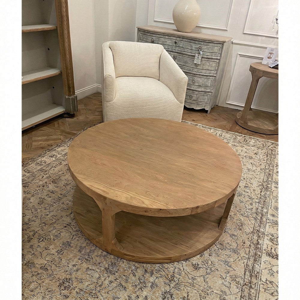 Coffee Table in Natural Pine with Thick Wood Rim