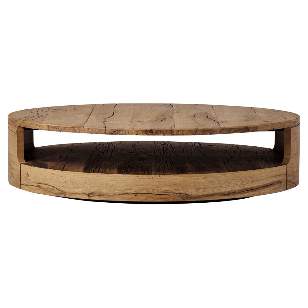 Coffee Table in Reclaimed Oak with Visible Checking Detail