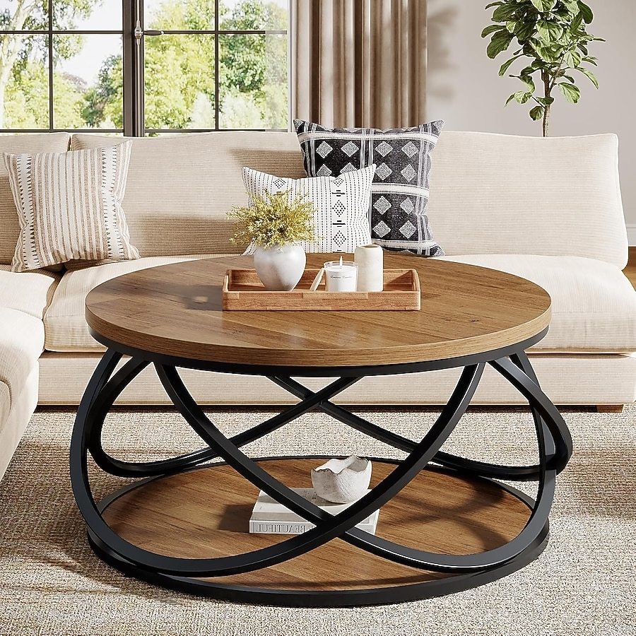 Coffee Table Interlocking Frame with Two Tier Design