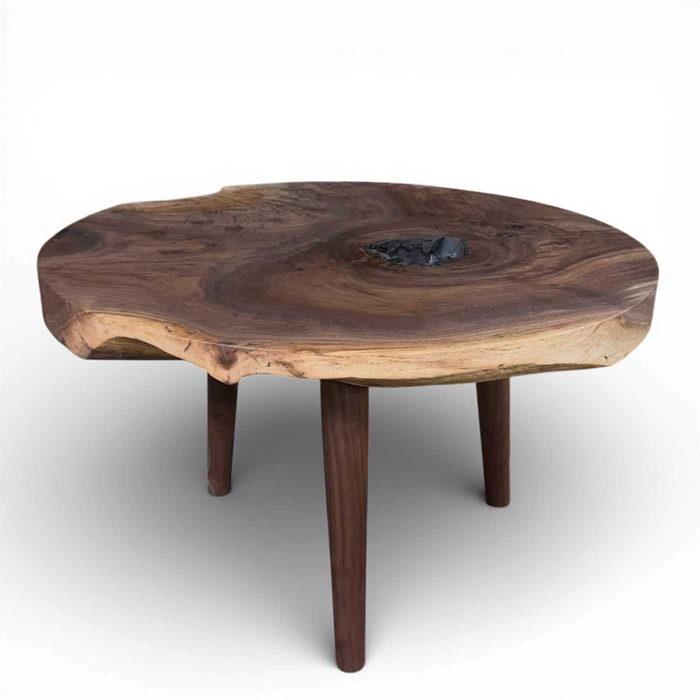 Coffee Table Live Edge Slab with Natural Center Void
